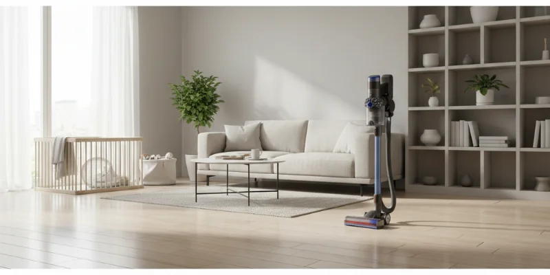 片付け後のすっきりとした部屋の様子。収納されたアイテムが整理整頓され、出し入れしやすい状態になっている。