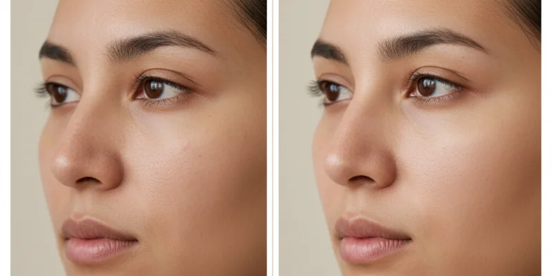 なめらかでクリーミーなテクスチャーのクレンジング剤のパッケージ。淡いピンク色のボトルで、形状とサイズ感がわかる写真です。