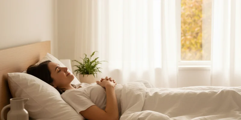 睡眠サポートサプリメントのパッケージと成分表が写った写真。GABAやL-テアニンなどの成分が含まれていることがわかる。