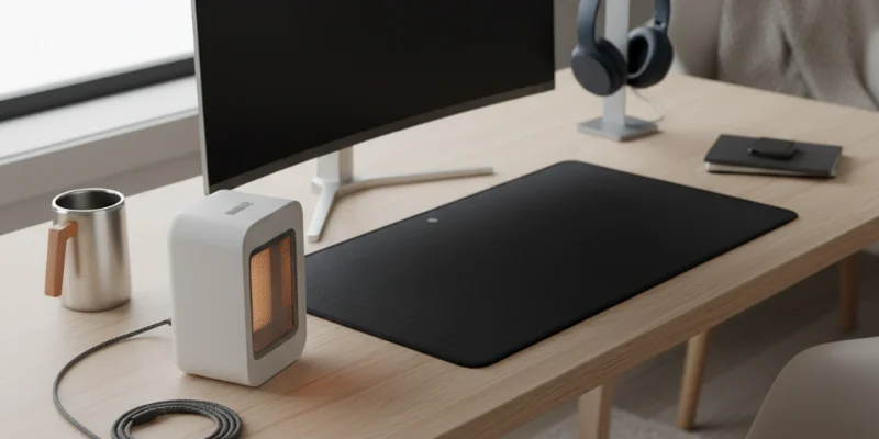 シンプルでスタイリッシュなデザインの製品が綺麗に並べられた状態。梱包材は綺麗に片付けられている。