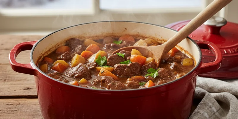 低温調理器で調理された、ピンク色でジューシーなローストビーフ。キッチンで調理中の様子を写した写真。