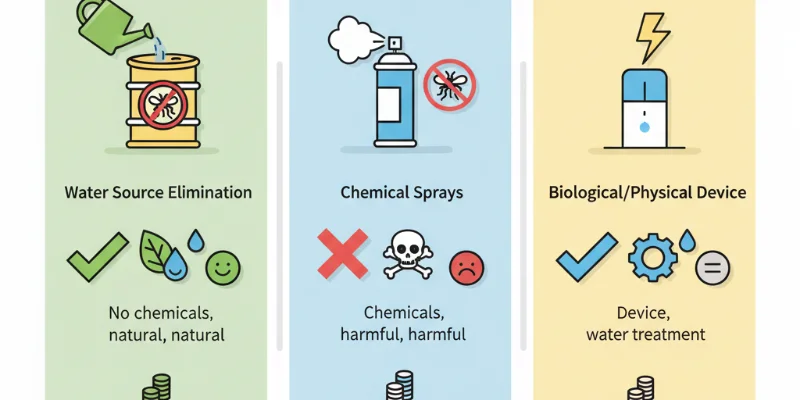 表の内容を視覚的に分かりやすくまとめたイラスト。各対策方法のメリット・デメリットをアイコンなどで表現。
